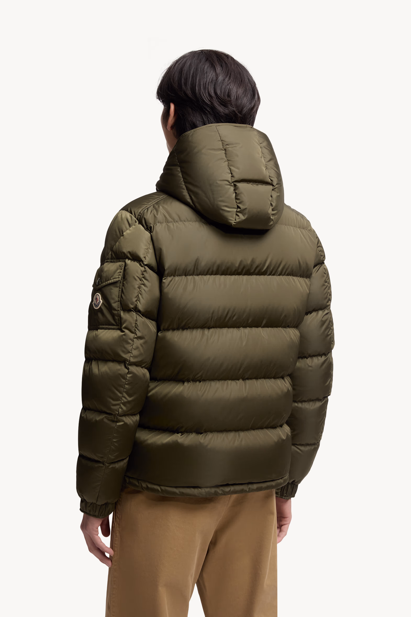 Moncler Maya Hooded Short Down Jacket Men Olive Green Moncler 5